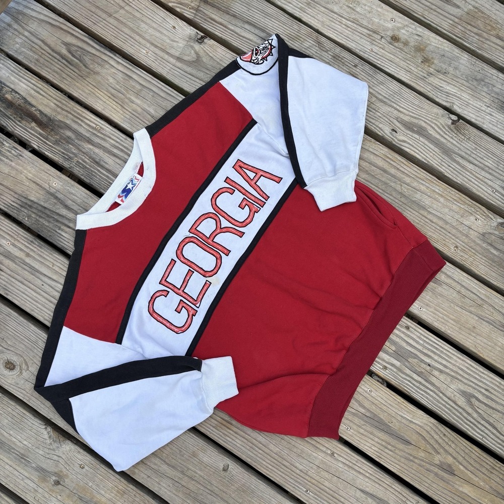 Vintage Georgia Bulldogs Sweatshirt Mens Large Red NCAA Football Starter 90s